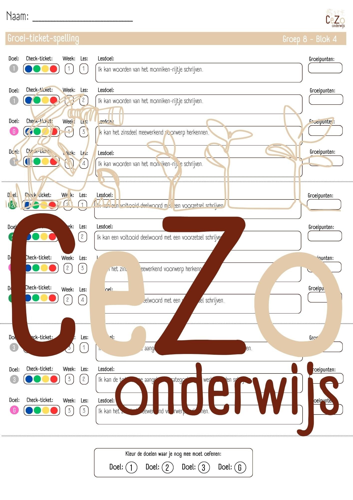 Groei-ticket - Groep 8 - STAAL2 - Blok 1 t/m 8