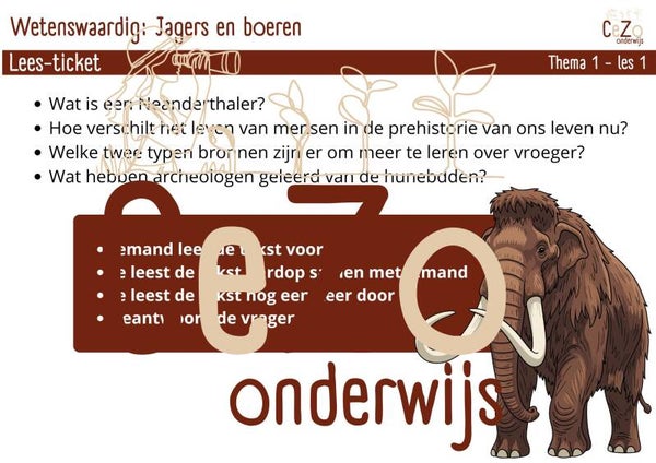 Lees-tickets thema 1 Jagers en boeren