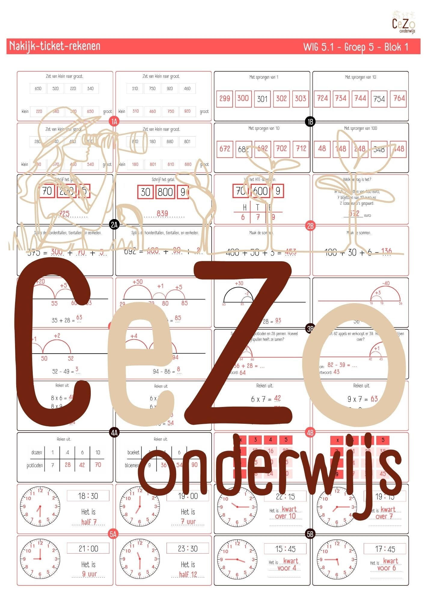 Nakijk-ticket - Groep 5 - WIG - Blok 1 t/m 9 - 5.1