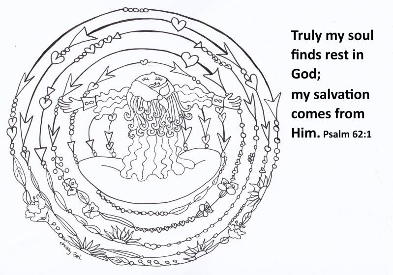 truly my soul finds rest in God. My salvation comes from God . psalm coloring pages bible verse christy bel 