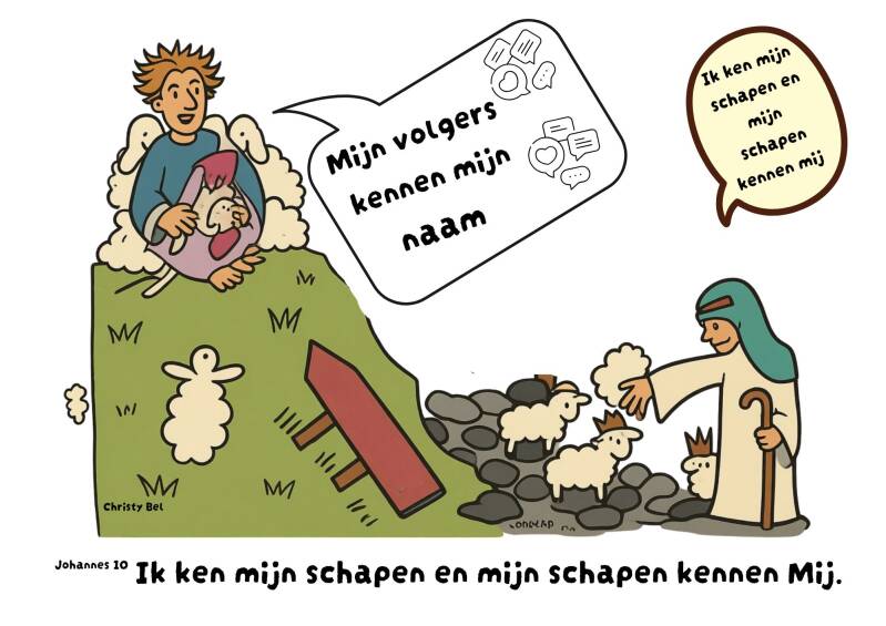 cartoon over de bijbelse herder 