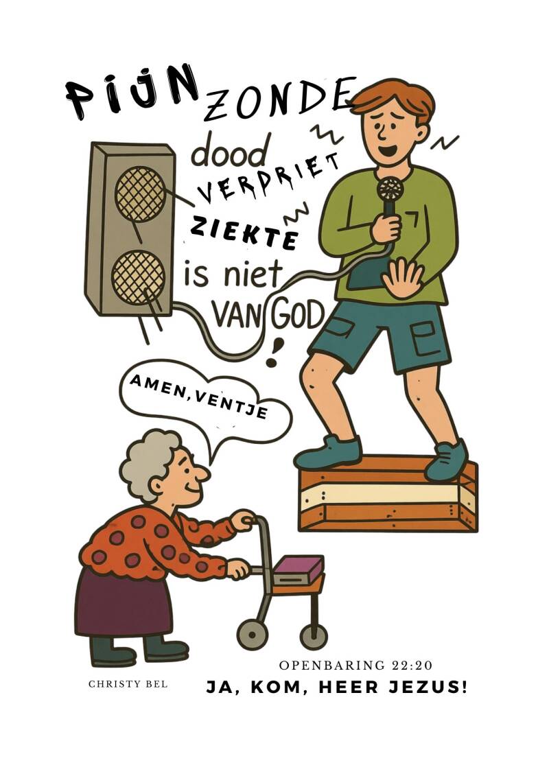 kerk cartoon over genezing oma 