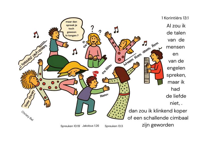 cartoon vallen in de geest kerk 