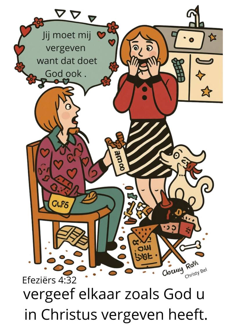 cartoon kind heeft snoep gestolen moeder moet vergeven 