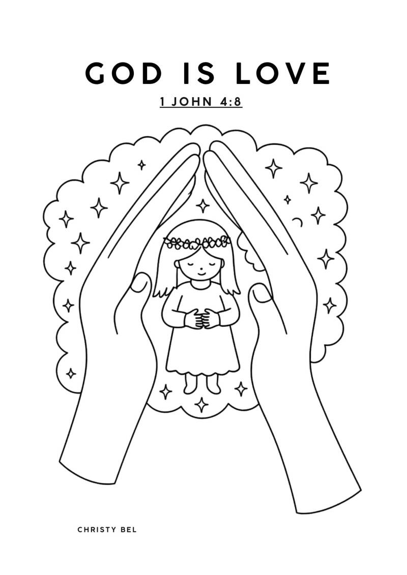 God is love 1 johannes 4:8 free coloring pages Christy Bel 