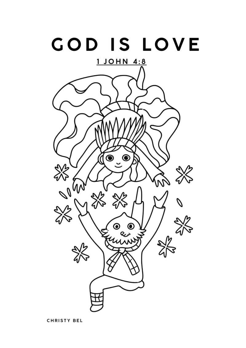 God is love 1 johannes 4:8 free coloring pages Christy bel 