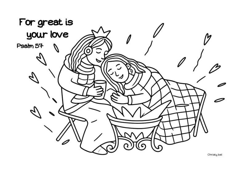 For great is your love free coloring pages with bible verse Christy Bel 