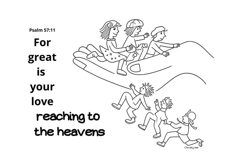 for great is your love reaching to the heavens psalm. Free coloring pages with bible verse Christy bel 