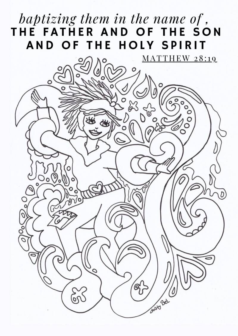 baptism coloring pages with bible verse Free baptism coloring pages, enriched with inspiring Bible verses. Free to use for personal, church, or educational purposes—baptism. www.gratiskleurplatenmetbijbeltekst.nl