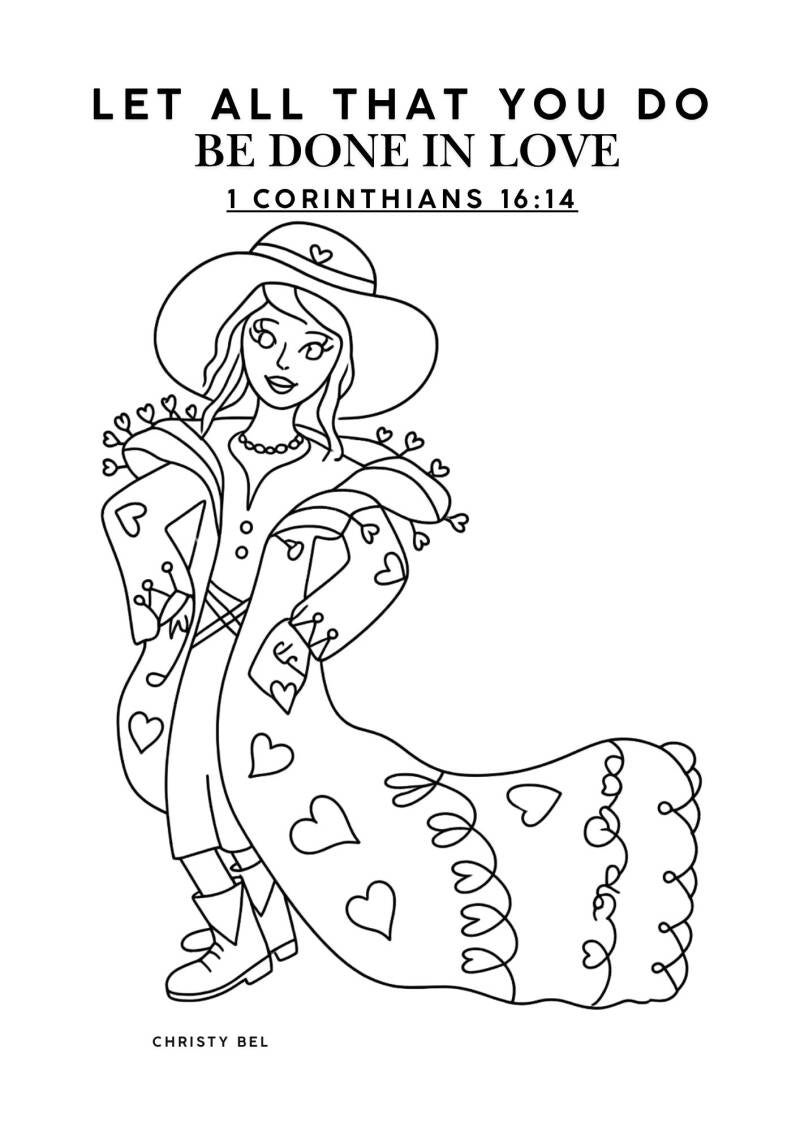 let all that you do be dione in love 1 corinthians 16. free coloring pages bible verse christy bel 