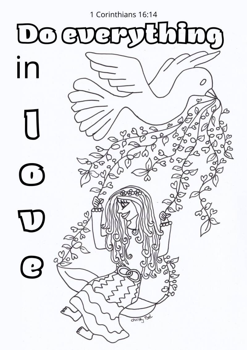 let all that you do be dione in love 1 corinthians 16. free coloring pages bible verse christy bel 