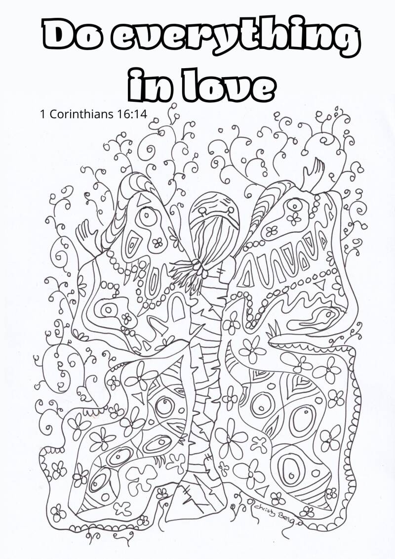 let all that you do be dione in love 1 corinthians 16. free coloring pages bible verse christy bel 
