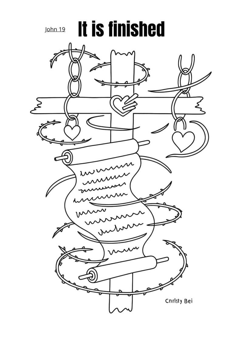 Easter coloring pages with bible verse free printable www.gratiskleurplatenmetbijbelteksten.nl Christy Bel   God Jezus Bible love forgiveness   cross