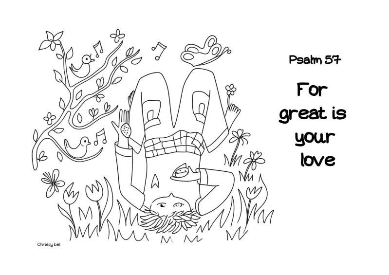 For great is your love  gratis kleurplaten met bijbelteksten free coloring pages with bible verse Christy Bel www.gratiskleurplatenmetbijbeltekst.nl 