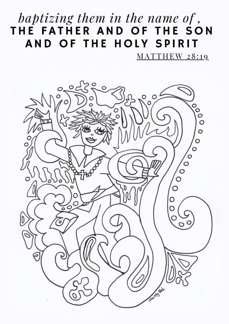baptism coloring pages with bible verse Free baptism coloring pages, enriched with inspiring Bible verses. Free to use for personal, church, or educational purposes—baptism. www.gratiskleurplatenmetbijbeltekst.nl