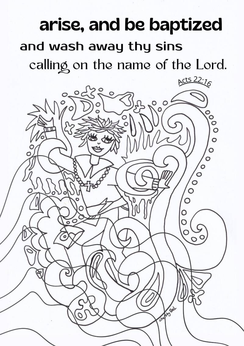 baptism coloring pages with bible verse Free baptism coloring pages, enriched with inspiring Bible verses. Free to use for personal, church, or educational purposes—baptism. www.gratiskleurplatenmetbijbeltekst.nl
