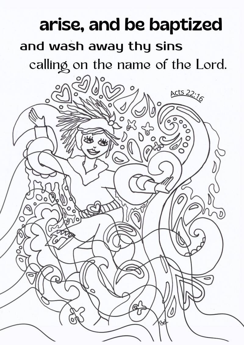 baptism coloring pages with bible verse Free baptism coloring pages, enriched with inspiring Bible verses. Free to use for personal, church, or educational purposes—baptism. www.gratiskleurplatenmetbijbeltekst.nl
