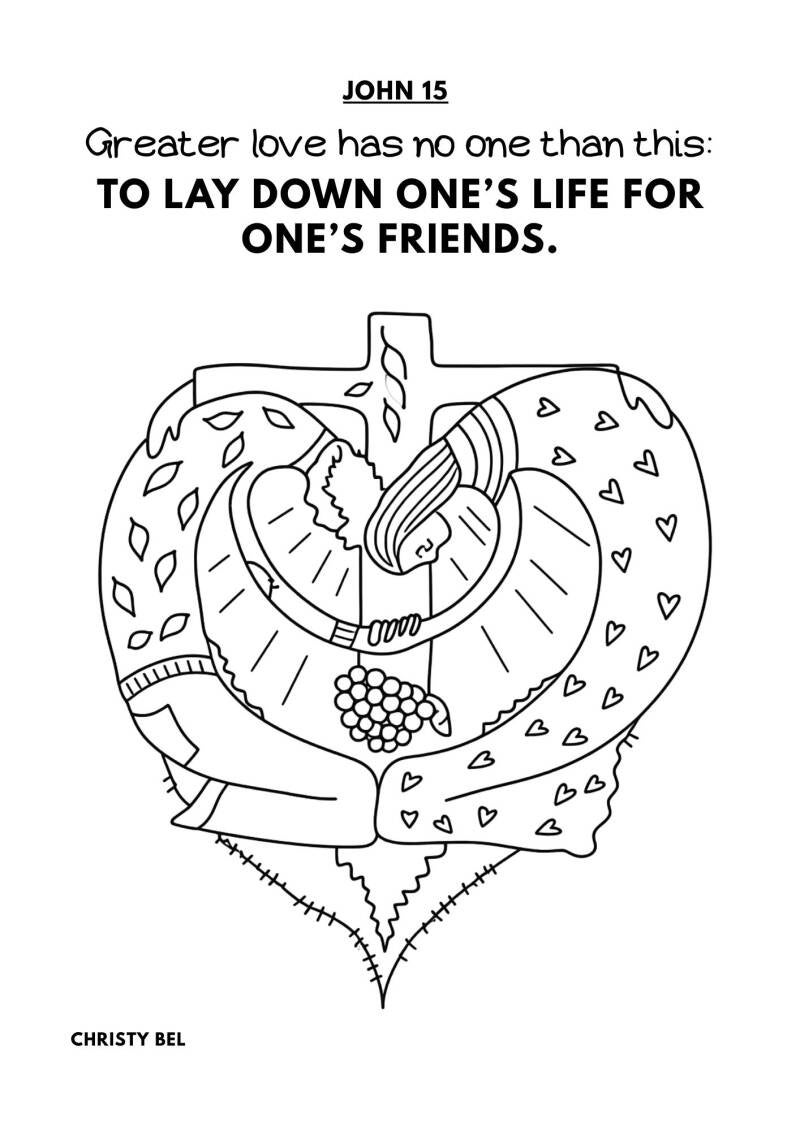 Easter coloring pages with bible verse free printable www.gratiskleurplatenmetbijbelteksten.nl Christy Bel   God Jezus Bible love forgiveness   cross