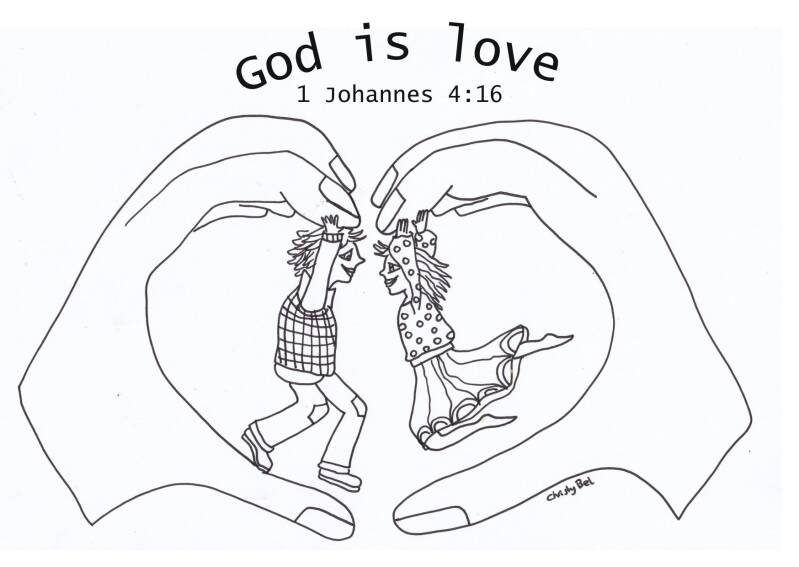 God is love 1 johannes 4:8 free coloring pages Christy Bel 