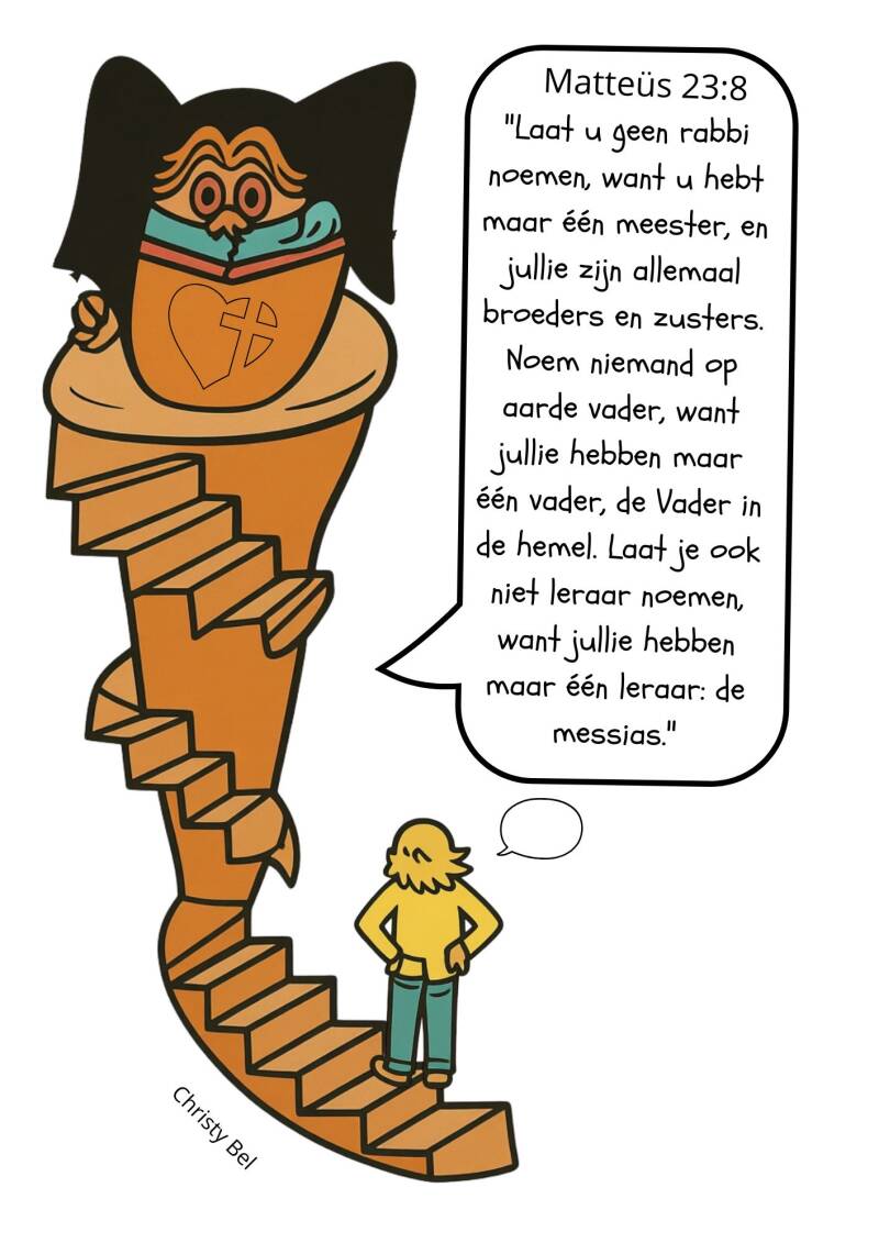 cartoon dominee en kind 