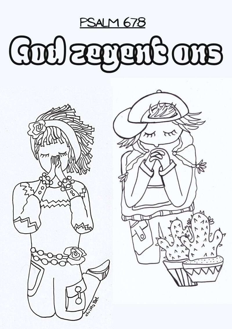 Zegenen betekent iemand het goede (van God )toe wensen. Daarom kun je hier ( zie link) kleurplaten vinden met lieve wensen en felicitaties zoals, een fijne Vaderdag Moederdag of gefeliciteerd.