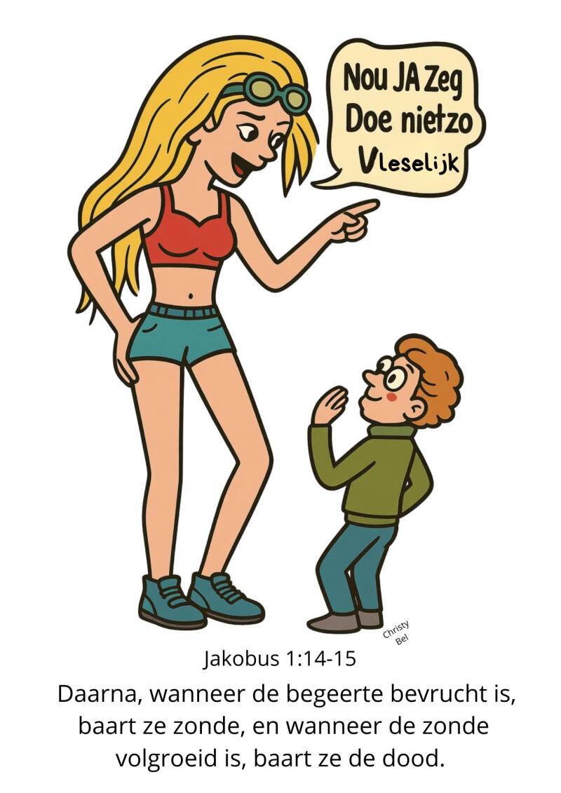 cartoon verleiding man vrouw 