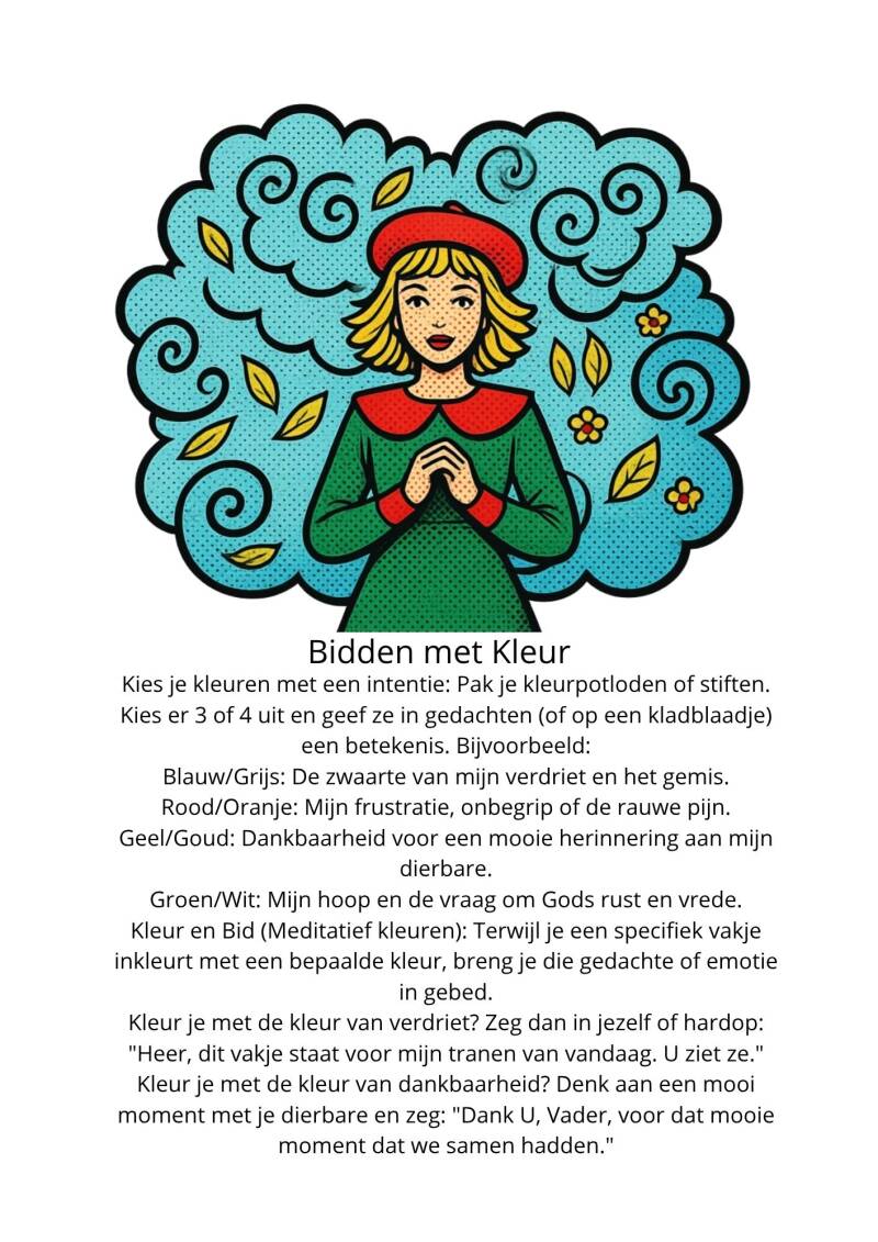 Kleurplaten en werkbladen Verdriet en rouw zijn vaak lastig te vangen in woorden, zeker voor kinderen. Gelukkig mogen we weten dat we ons verdriet niet alleen hoeven te dragen en dat God troost belooft in moeilijke tijden. Tekenen, kover rouw en verlies  