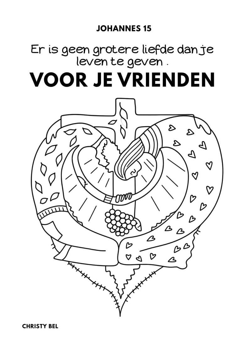 Easter coloring pages with bible verse free printable www.gratiskleurplatenmetbijbelteksten.nl Christy Bel   God Jezus Bible love forgiveness   cross