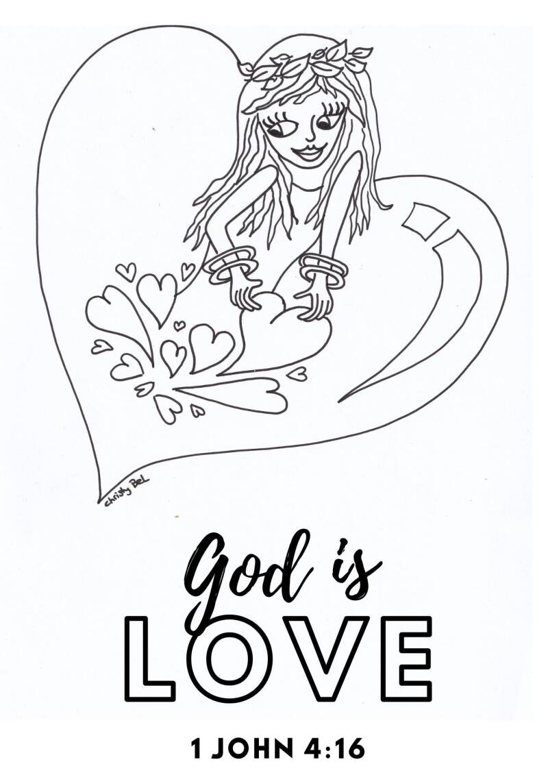 God is love 1 johannes 4:8 free coloring pages Christy Bel 