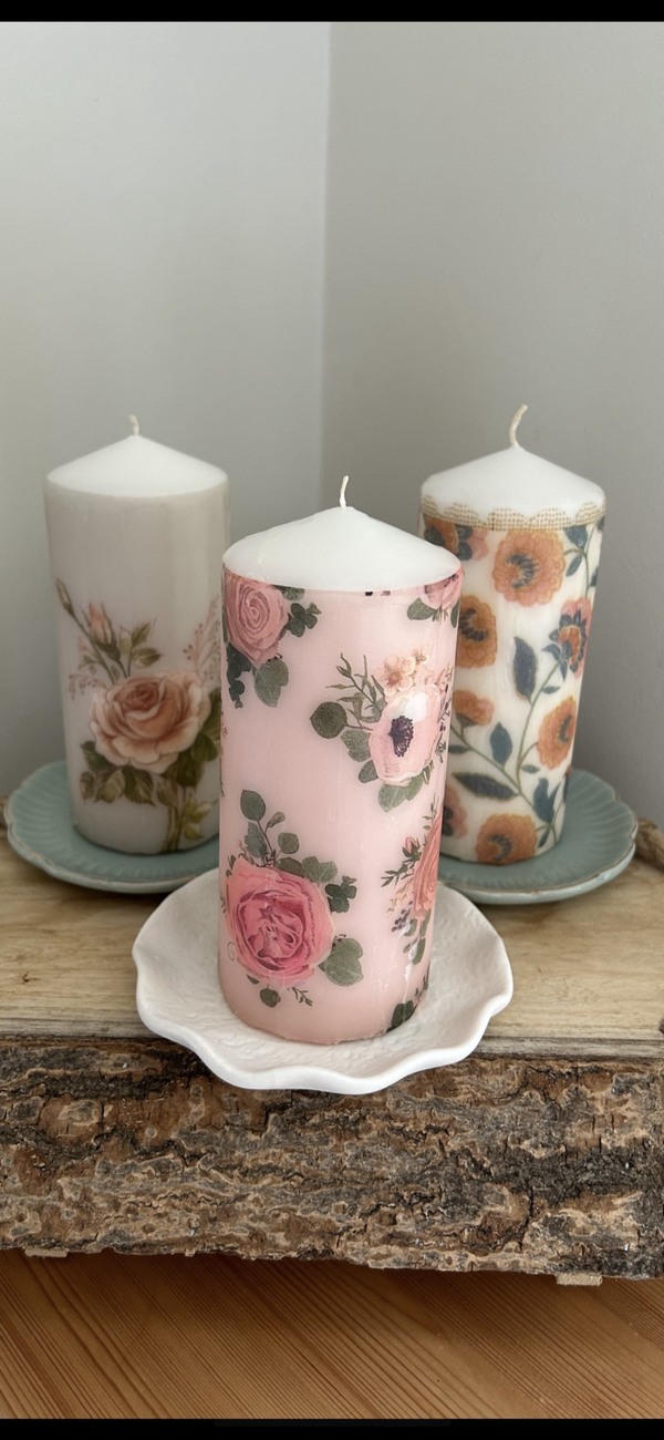 Hand Decorated Pillar Candles