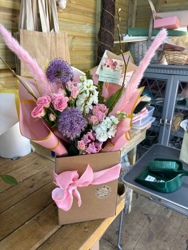 Medium Aqua Boxed Florist Choice Bouquet