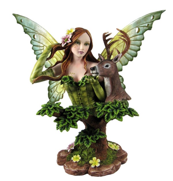 Buste elfe avec cerf 37cm