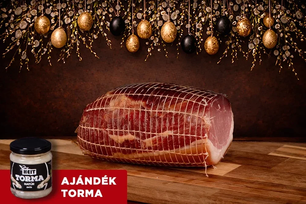 Geräucherte, gebundene (Schinkenkeule) Schinken (ca.1,5 Kg) + GESCHENK 1 Stück HEIT Naturessig-Meerrettich (200 g)