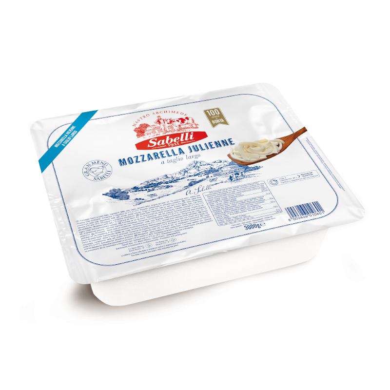 Premium Mozzarella Julienne "Taglio Largo" 3kg Sabelli