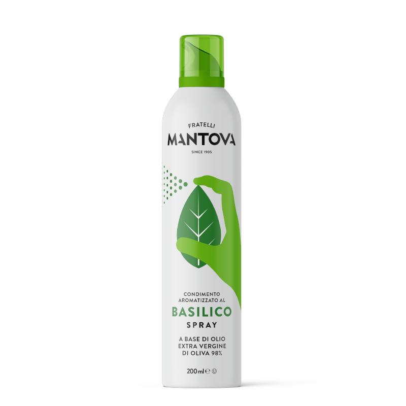 Olivenöl Extra Vergine mit Basilikum Aroma im Spray 200ml Fratelli Mantova
