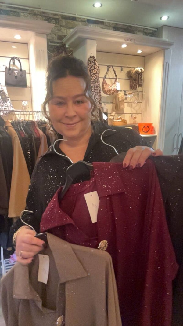Sparkel blouse met gouden detail