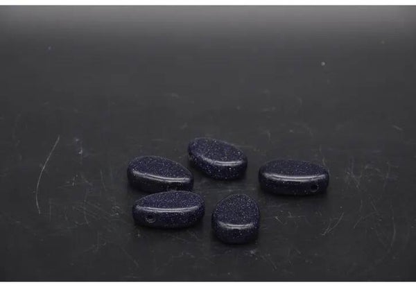 Goudsteen blauw trommelsteen hanger