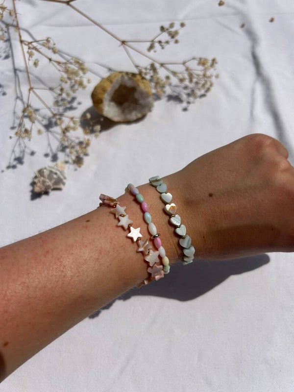 Multicolor schelp kralen armband | stiekarmband