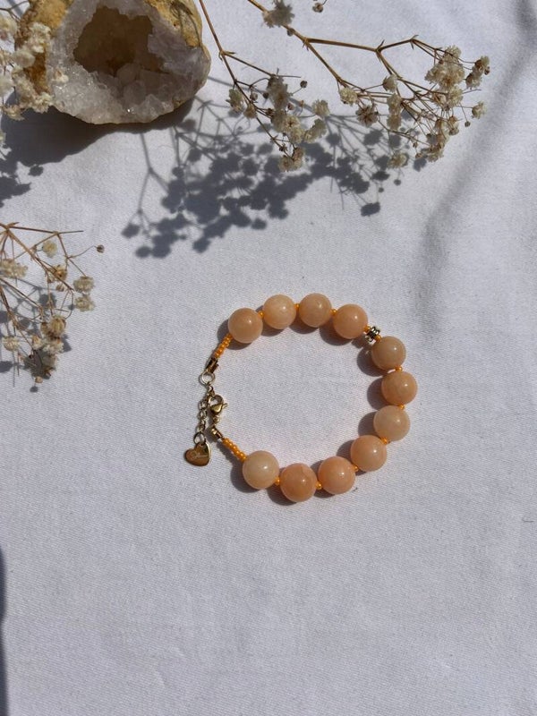 Oranje bubbel kralen armband