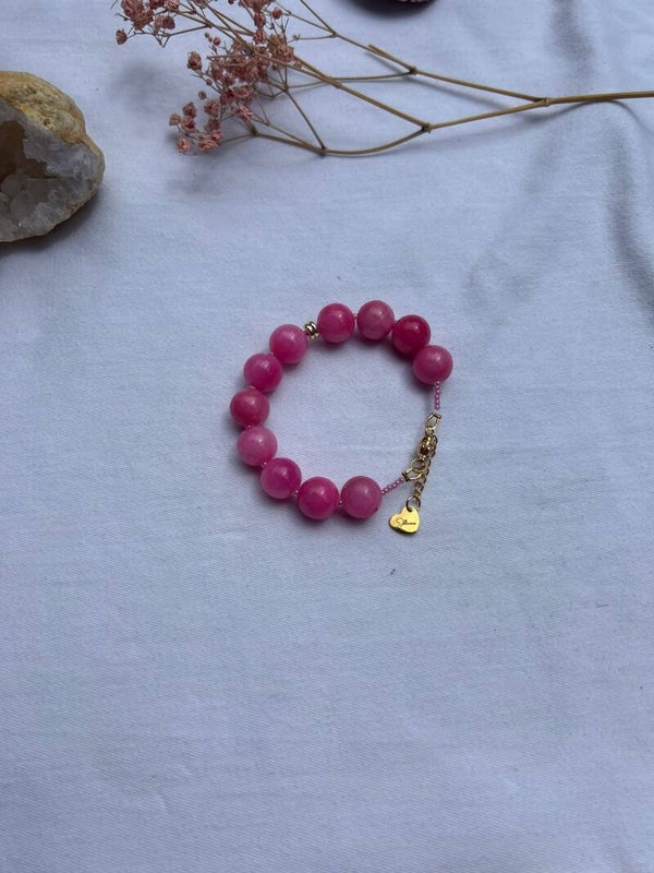 Roze bubbel kralen armband