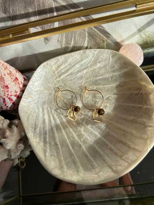 Minimalistic oorbellen - Edelsteen bedel oorbellen