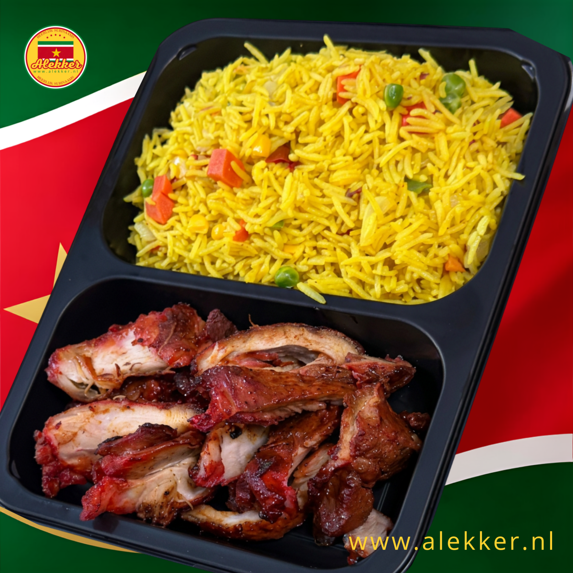 Gele Nasi Geroosterde Kip 500gr