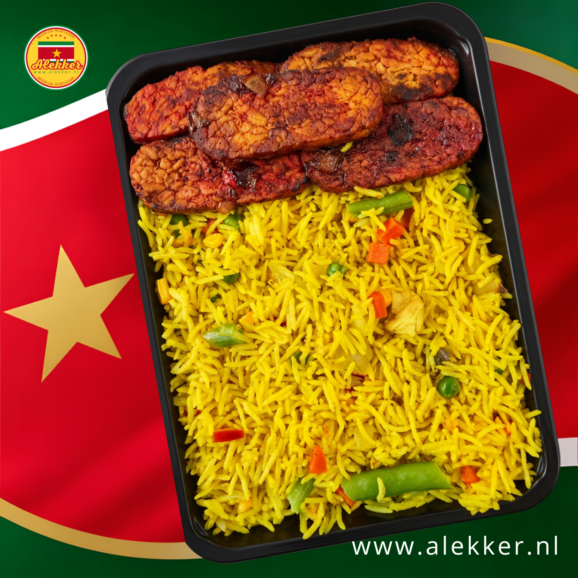 Gele Nasi Geroosterde Tempeh  500gr