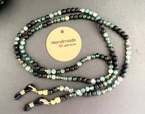 Brillenkette Moosachat