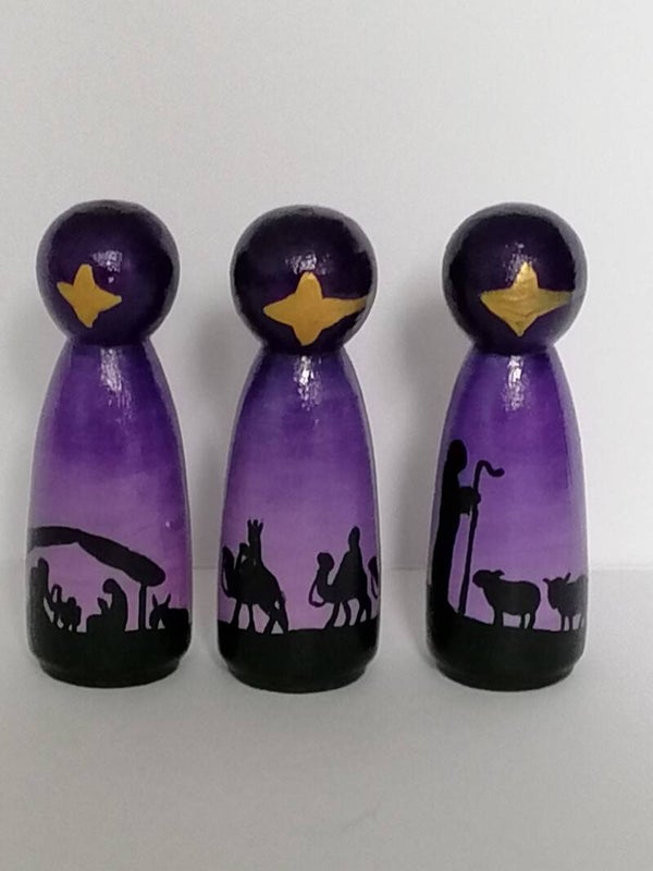 Kerstverhaal pegsel set 7,5cm