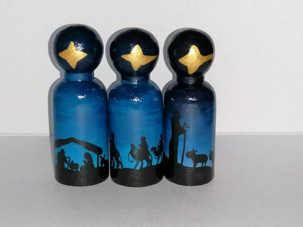 Kerststal pegsel set 7,5cm