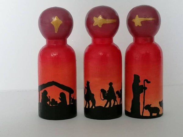 Kerstverhaal pegsel set 7,5cm