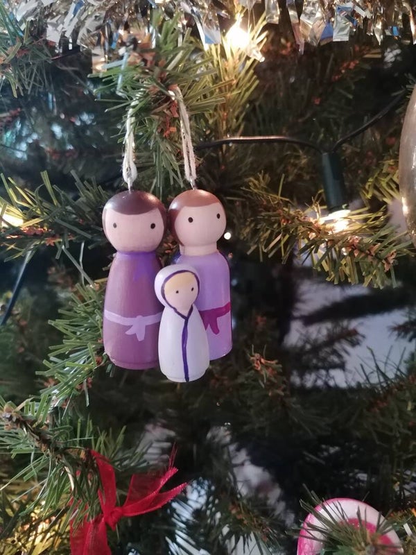 Kerstbal hanger paars