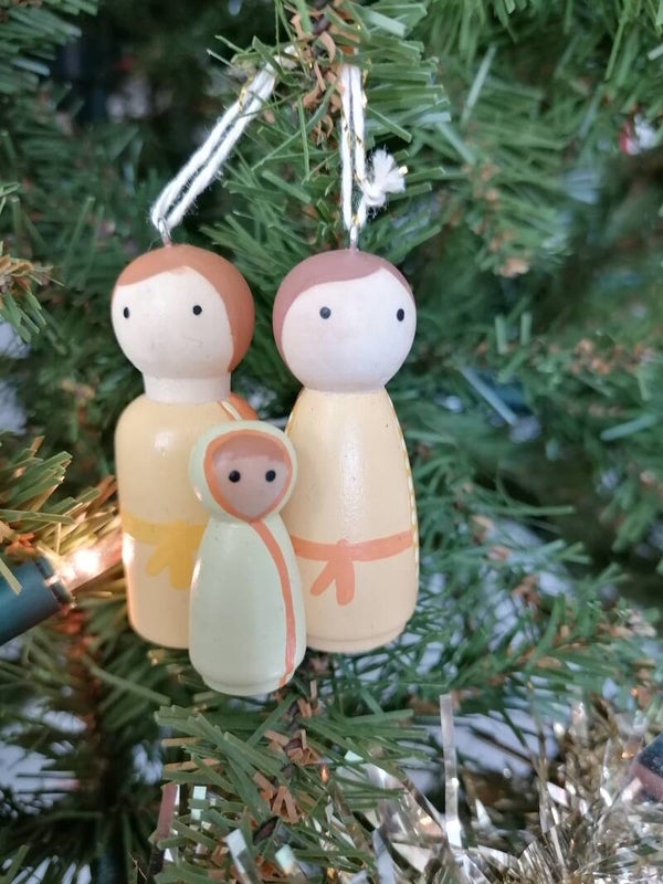 Kerststal hanger geel