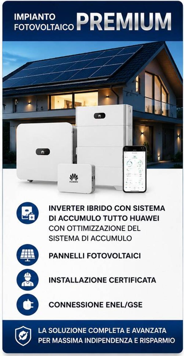 Impianto fotovoltaico con accumulo 6KW + 10KWh Premium